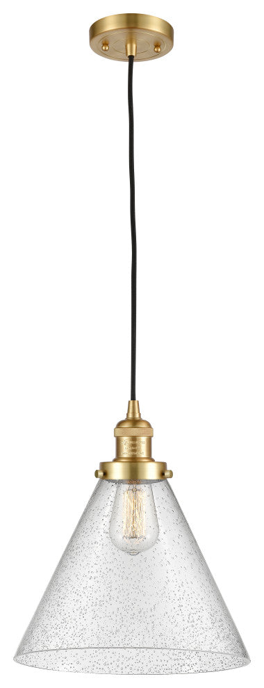 X-Large Cone 1 Light Mini Pendant, Satin Gold, Seedy