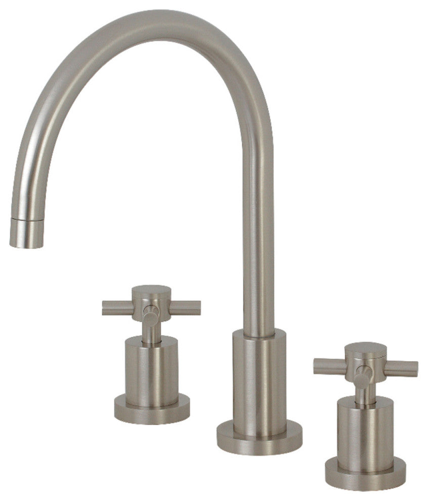 Kingston Brass Widespread Kitchen Faucet, Brushed Nickel