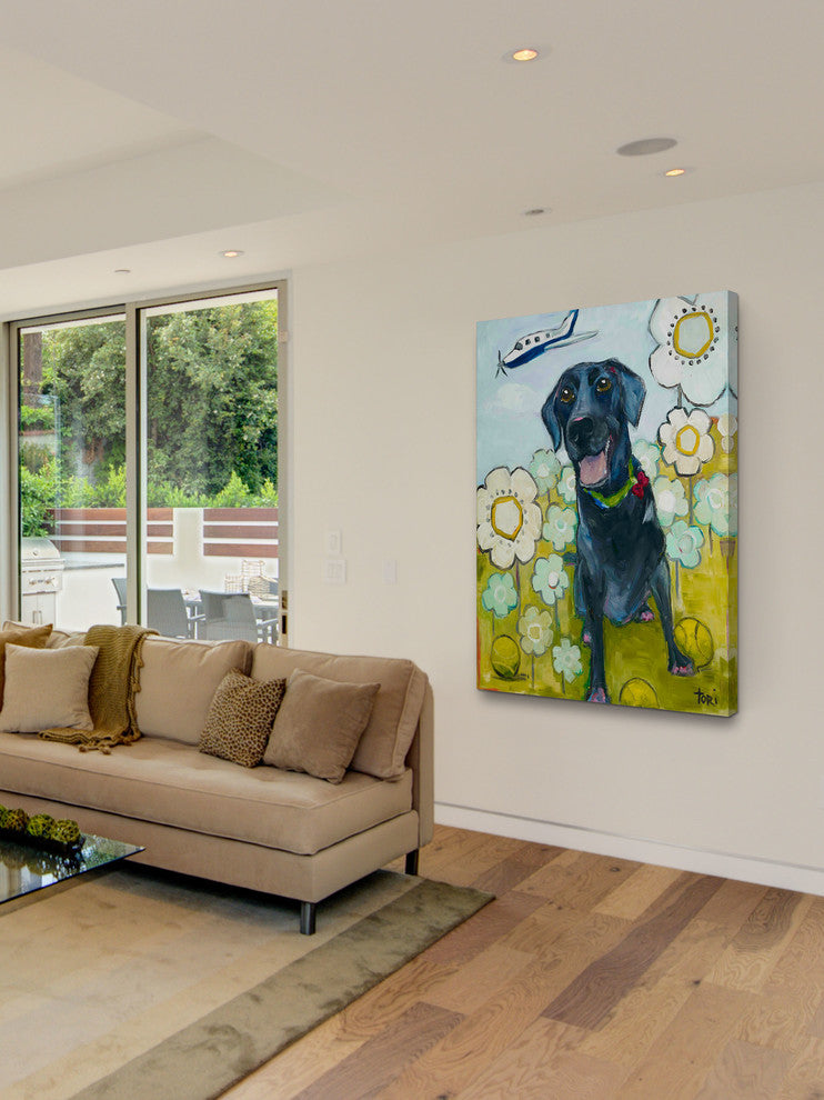 "Happy Girl" Painting Print on Canvas by Tori Campisi