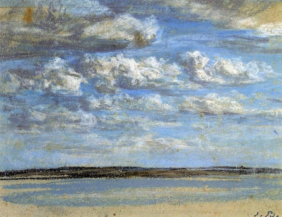 Eugene-Louis Boudin White Clouds Blue Sky, Gallery Wrapped Canvas, 21"x28"