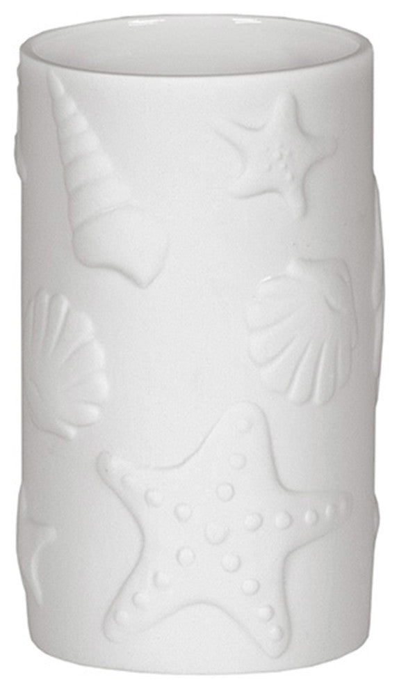 White Porcelain Bathroom Accessories Set, Starfish, Tumbler