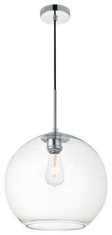 Elegant Lighting LD2224 Baxter 12"W Pendant - Black / Clear