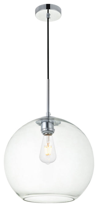 Elegant Lighting LD2224 Baxter 12"W Pendant - Black / Clear