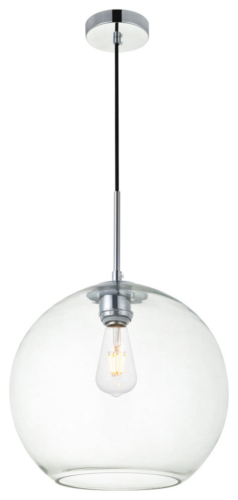 Elegant Lighting LD2224 Baxter 12"W Pendant - Black / Clear