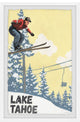 "Ski Jump at Lake Tahoe" Framed Painting Print, 16x24