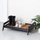 Single-Tier Black Stand With 2-Pair Rubber Boot Tray Rectangle Ripple