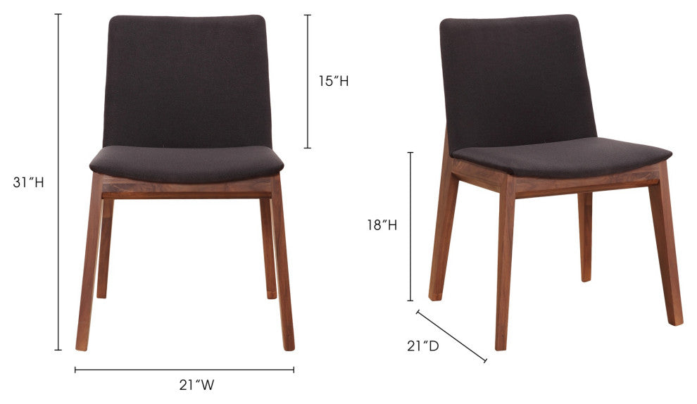 Mid - Century Modern Deco Dining Chair Black - M2 - Black