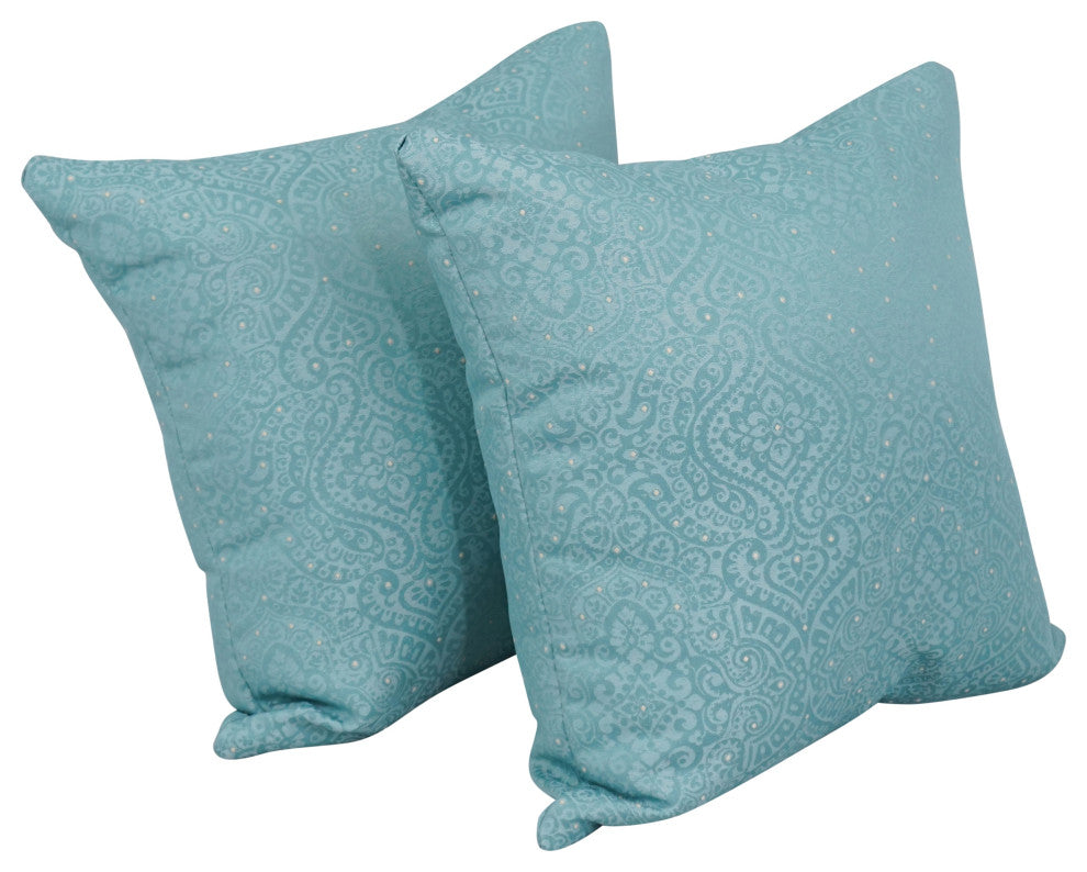 17" Jacquard Throw Pillows With Inserts, Set of 2, Mabul Spa