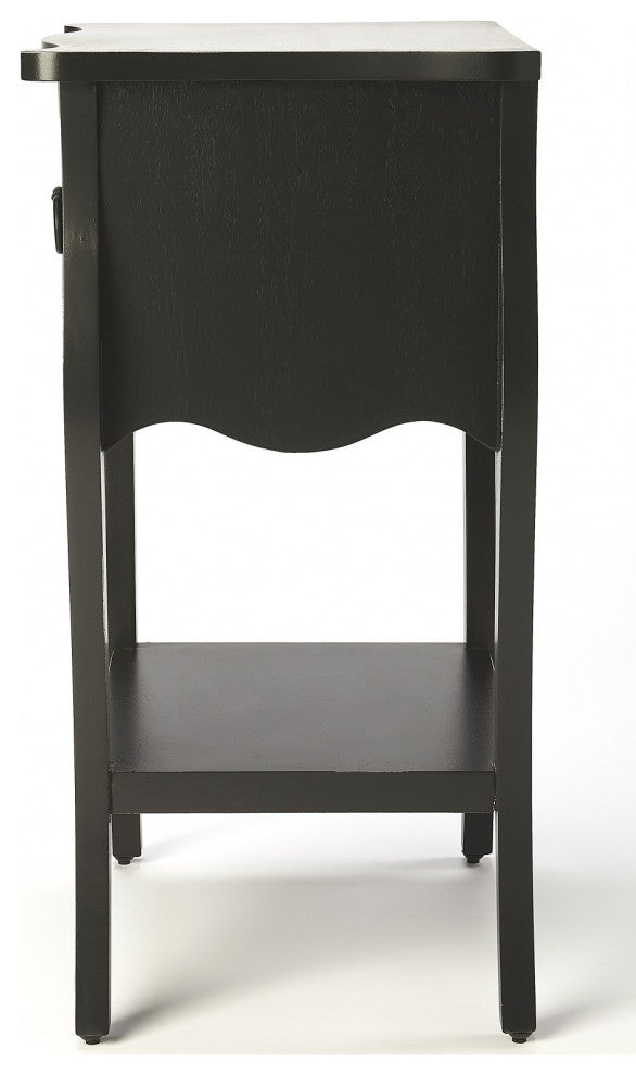 Black Single Drawer Nightstand