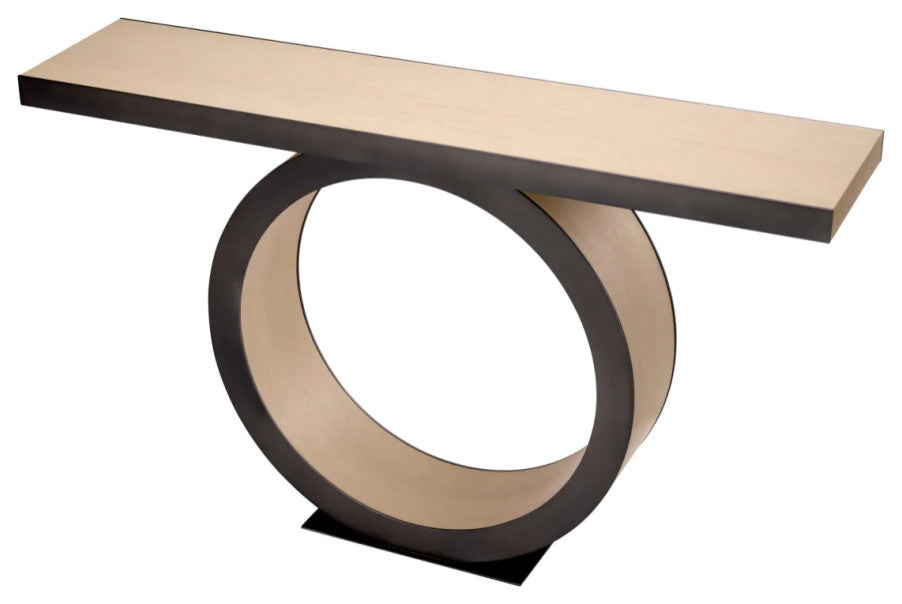 Oak Ring Console Table, Eichholtz Odis, Brown