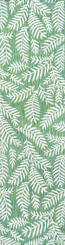Nevis Palm Frond Indoor/Outdoor, Cream/Green, 2x8