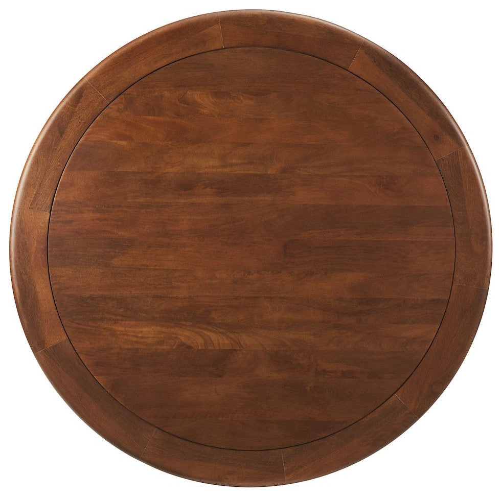 Lippa 48 Round Pedestal Solid Wood and Metal Dining Table
