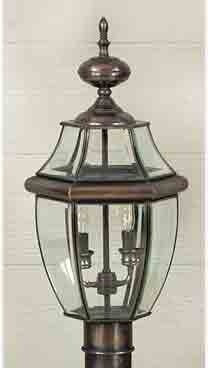 Quoizel NY9042AC Two Light Outdoor Post Mount Newbury Aged Copper