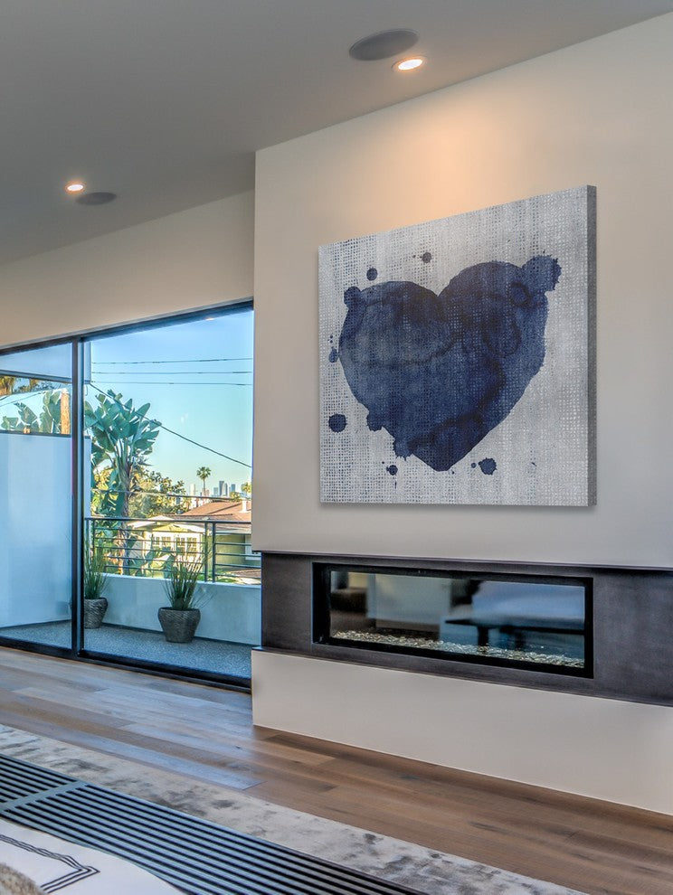 "Blue Heart" Painting Print on Wrapped Canvas