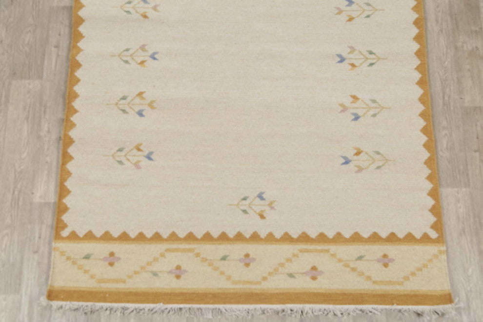 Kilim Hand Woven Southwestern Oriental Area Rug, Beige, 4x7