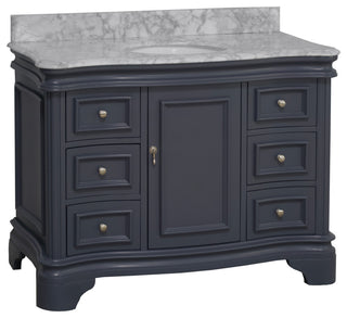 Katherine 48" Bath Vanity, Marine Gray, Carrara Marble