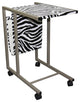 Modern Zebra Print Metal Laptop Cart And Desk