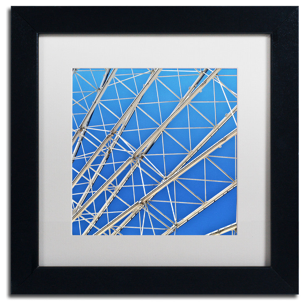 CATeyes 'Geometry-Abstract' Matted Framed Art, Black Frame, White Mat, 11x11