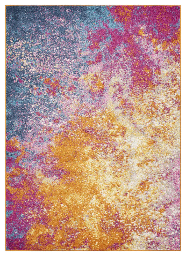 5' X 7' Sunset Abstract Power Loom Area Rug