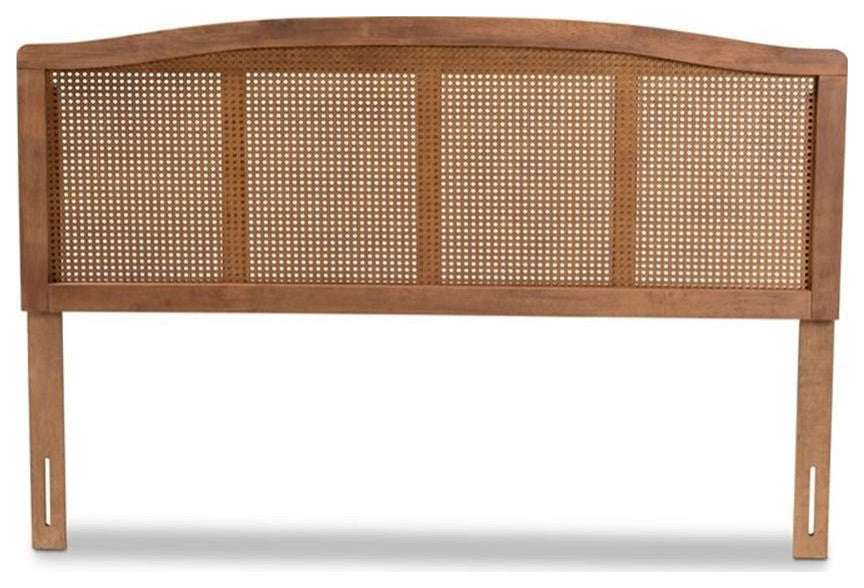 Baxton Studio Marieke King Size Ash Walnut Brown Finished Wood Headboard