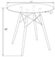 LeisureMod Dover Round Bistro Dining Table With Natural Wood Eiffel Base, White