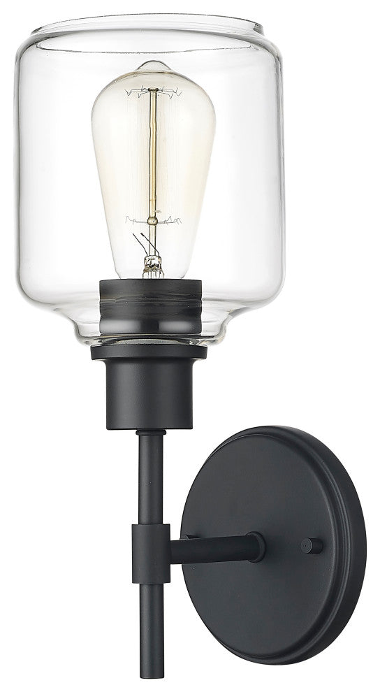 1 Light 5.5" Matte Black Vanity Light