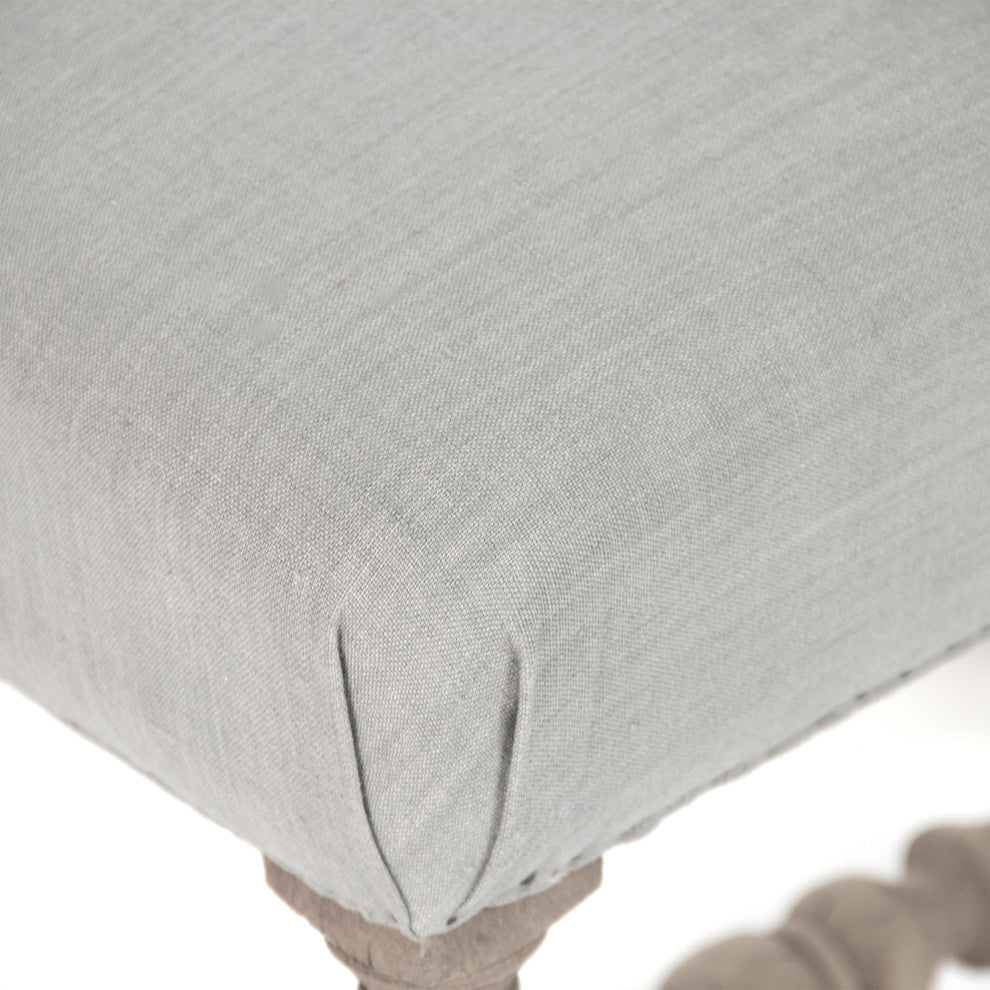 Audrey Stool, Natural Dry Oak, Blue Linen