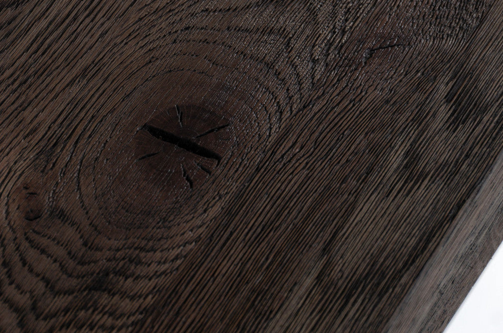 Modrest Renzo Modern Oak and Concrete Dining Table 94"