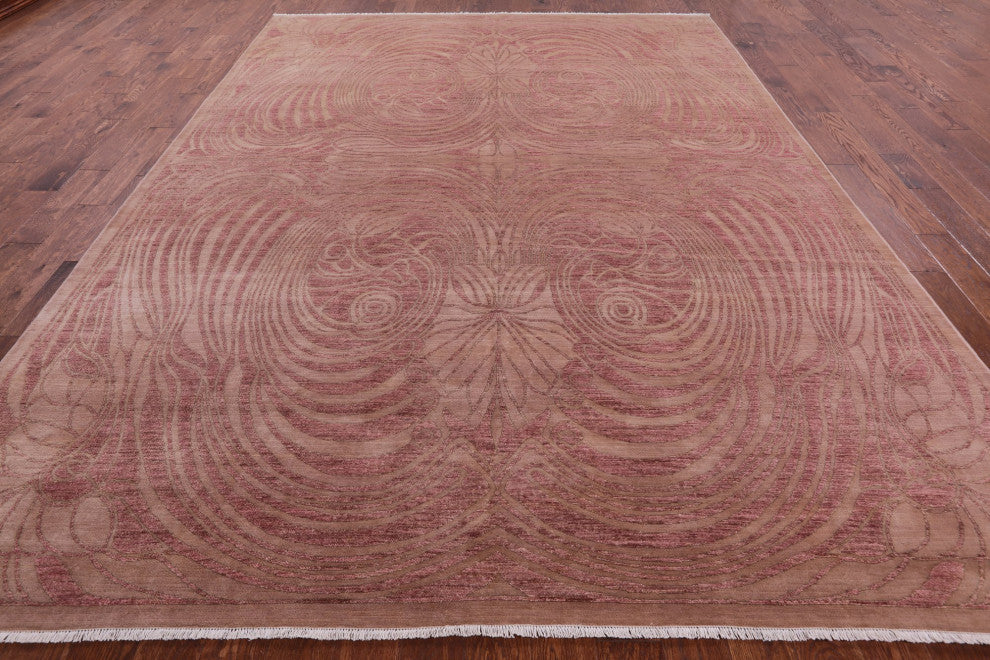 Hand-Knotted William Morris Wool Rug 9' 2" X 12' 3" Q5940