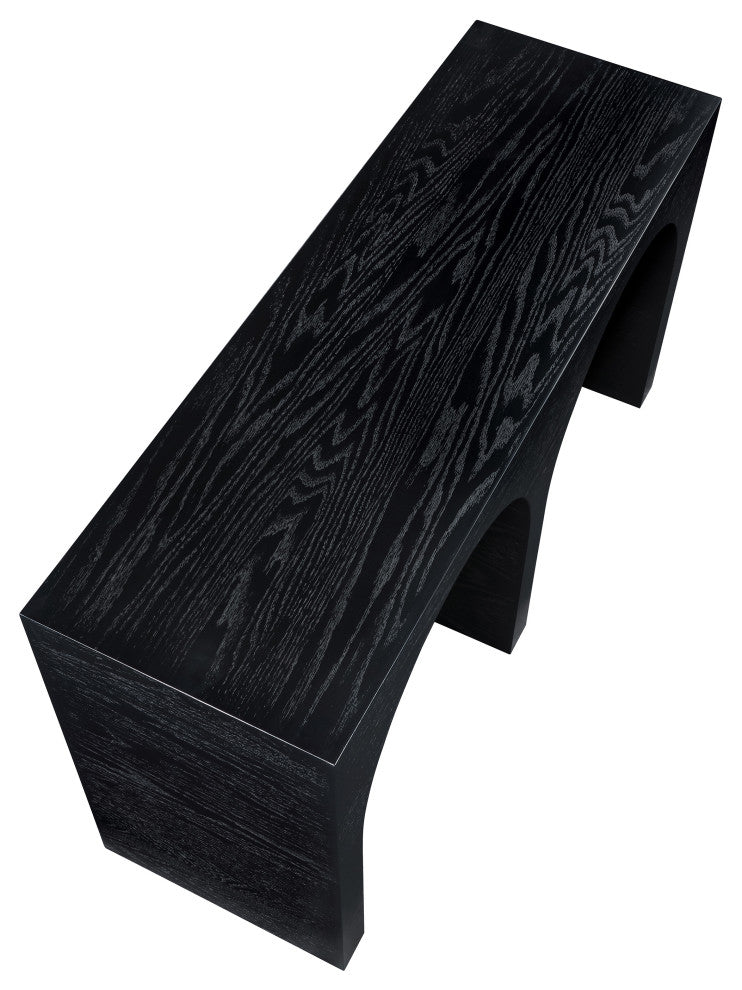 June Black Oak Console Table, Black, 54" W X 18" D X 30" H
