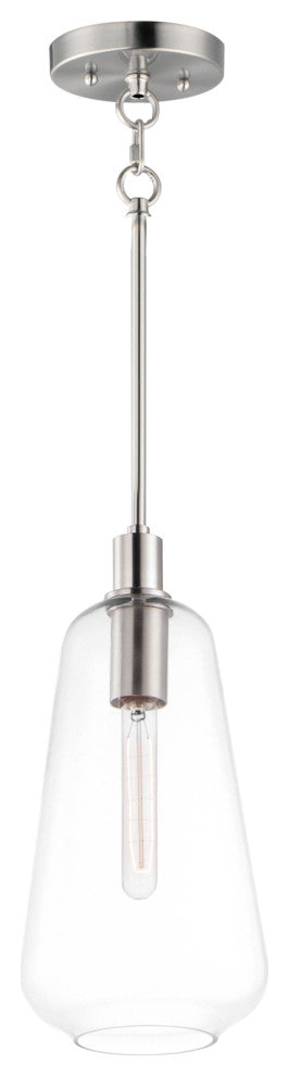 Maxim Lighting Babylon 7.5" 1-Light Pendant, Satin Nickel/Clear, 11114CLSN