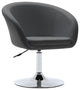 Minimalist Swivel Barrel Chair, Grey-Pu