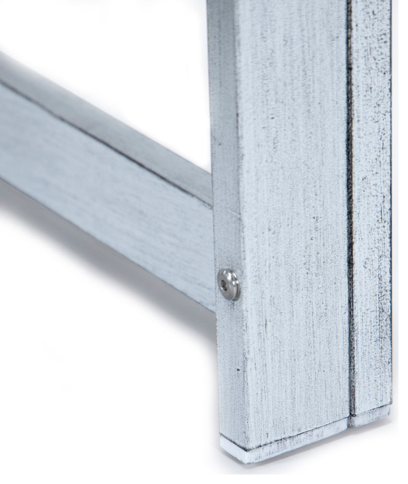 Leisuremod Chelsea Outdoor Patio Square Aluminum Coffee Table, Weathered Gray