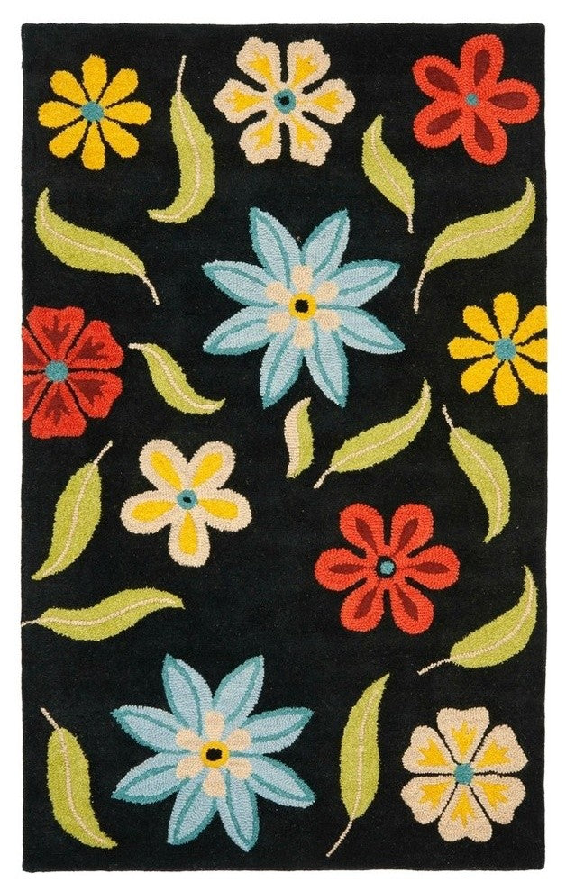 Safavieh Blossom Blm678B Floral Rug, Black/Multi, 8'0"x10'0"