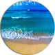 Floating Blue Waves Beach, Seashore Large Disc Metal Wall Art, 23"