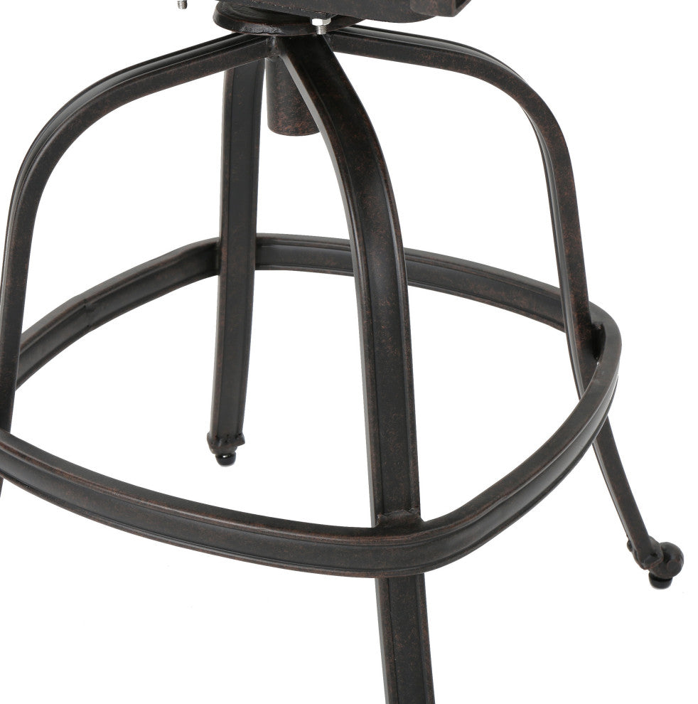 GDF Studio Alexandria Outdoor Bronze Finished Cast Aluminum Barstools, Set of 2
