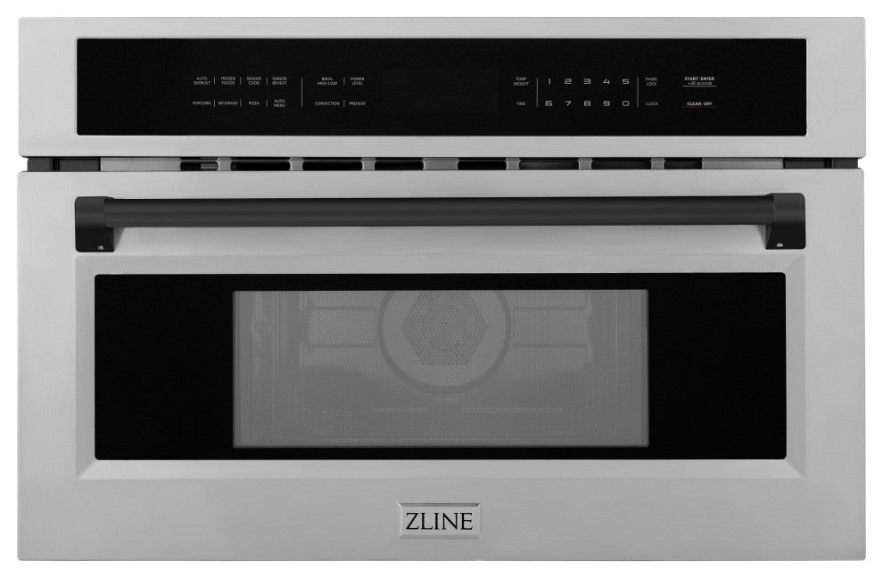 ZLINE 30" Microwave Oven, Stainless With Matte Black MWOZ-30-MB