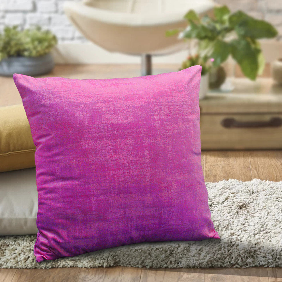 Serenta Textured Velvet Pillow Shell, Set of 4, Raspberry Rose