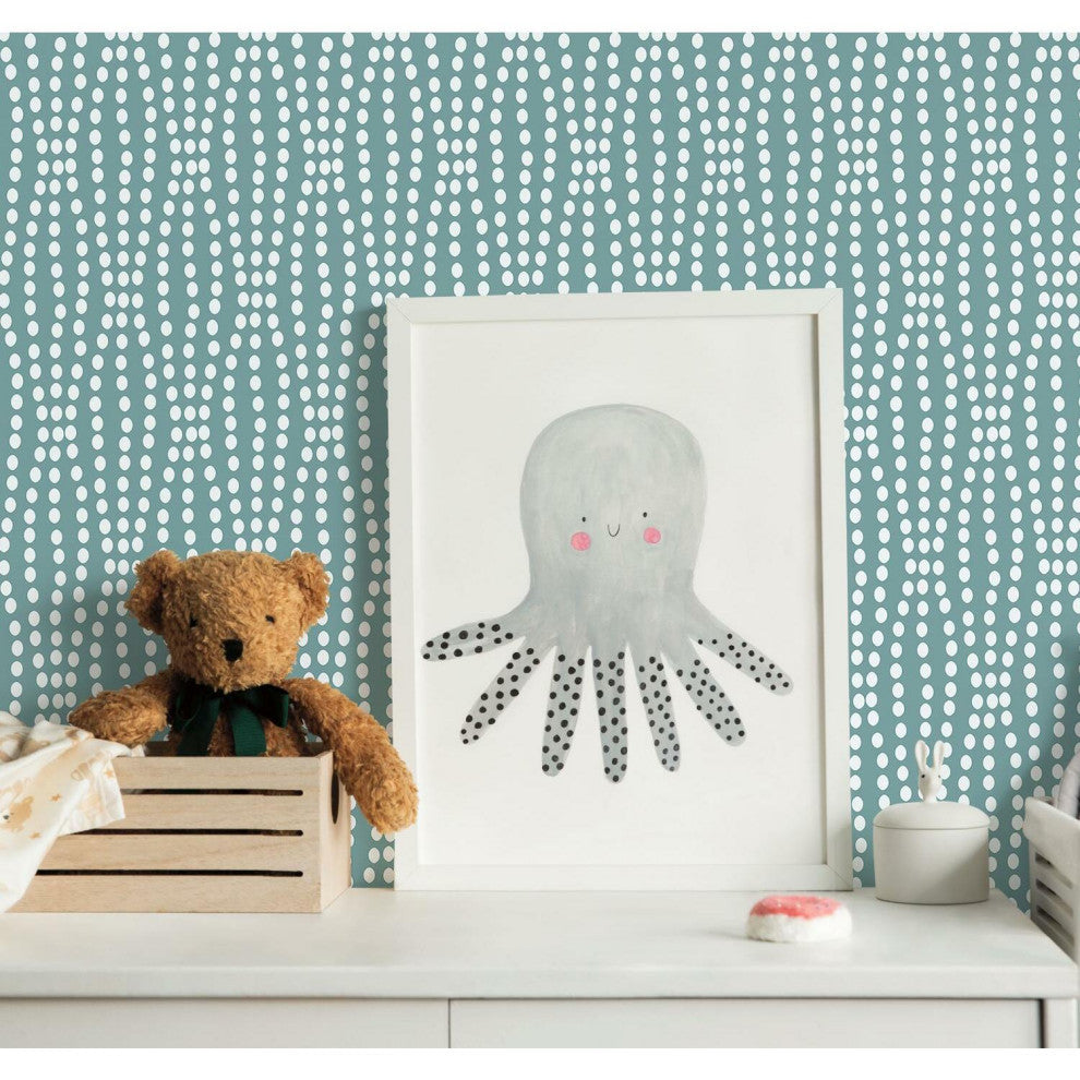 Blue & White Strands Peel & Stick Wallpaper