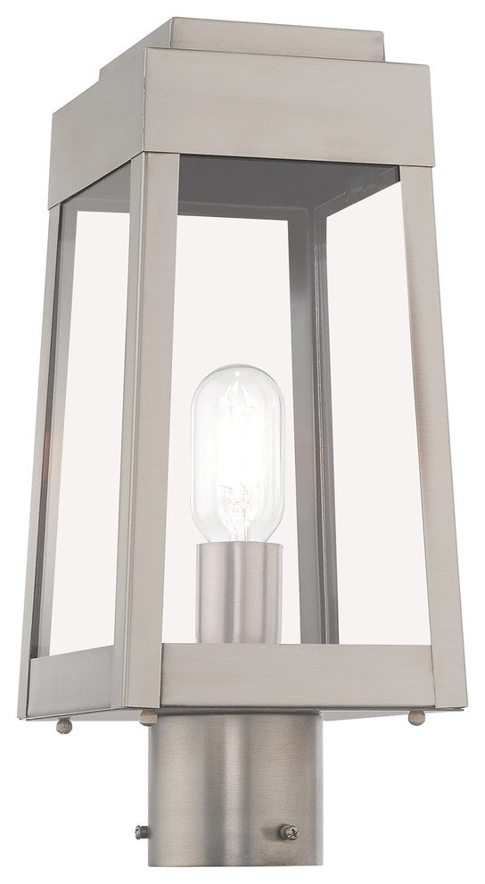 Livex Lighting Brushed Nickel 1-Light Outdoor Post Top Lantern