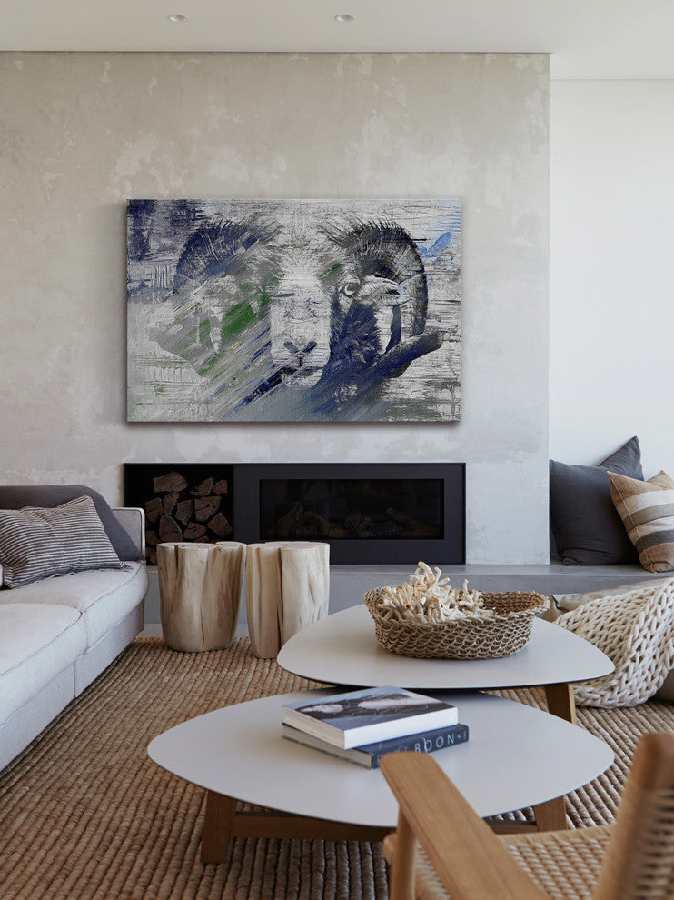 "Ram in Charge" Painting Print on Wrapped Canvas, 36"x24"