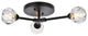 3 Light Flush Mount, Black