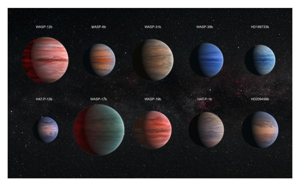 "Artist Impression of Hot Jupiter Exoplanets - Annotated" Paper Art, 32"x20"