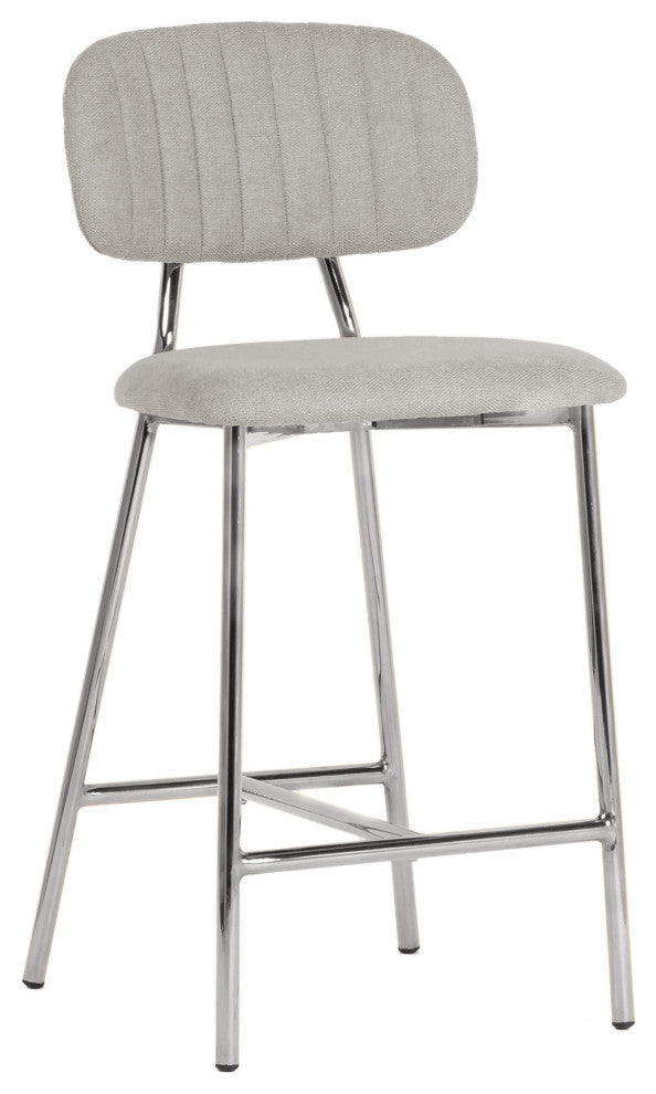 Ariana Grey Counter Stool - Silver Legs (Set of 2)