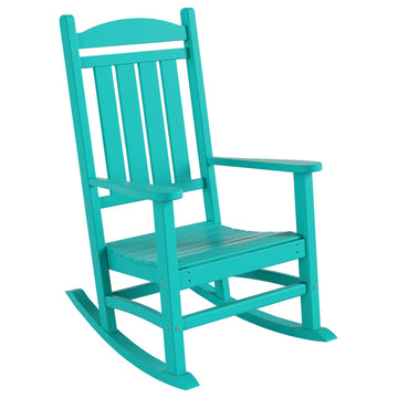 WestinTrends HDPE Outdoor Patio Adirondack Rocking Chair, Classic Porch Rocker, Turquoise