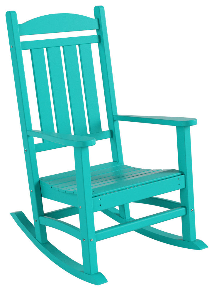 WestinTrends HDPE Outdoor Patio Adirondack Rocking Chair, Classic Porch Rocker, Turquoise