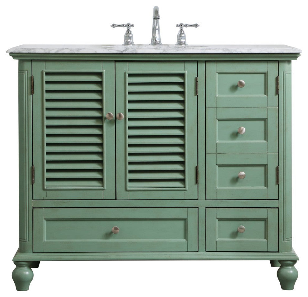 Home Living Single Bathroom Vanity, Vintage Mint, 42"