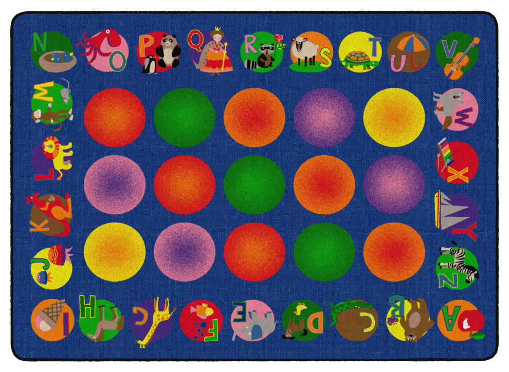 Flagship Carpets FE129-32A 5'10"x8' 4" Circletime Learning Rectangle Rug