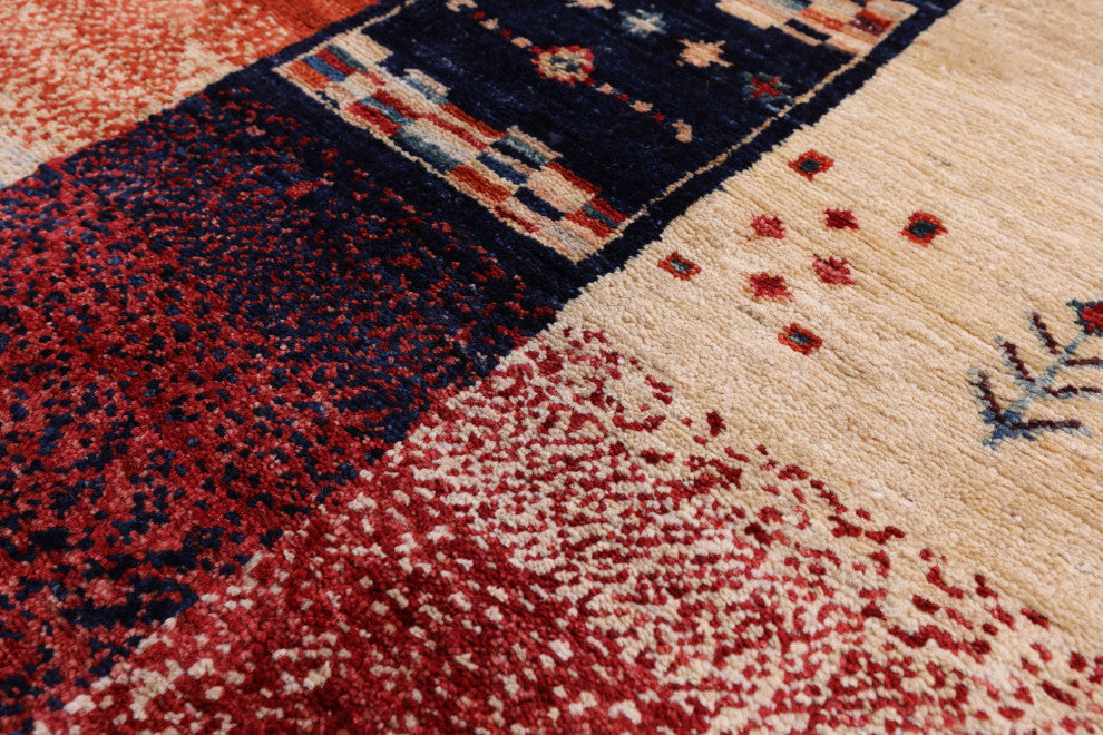 6' 7" X 9' 6" Tribal Persian Gabbeh Handmade Rug Q9614