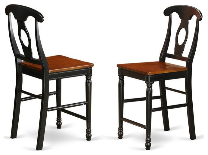 Fake9H-Blk-W, 9-Piece Counter Height Pub Set, Pub Table and 8 Dining Chairs